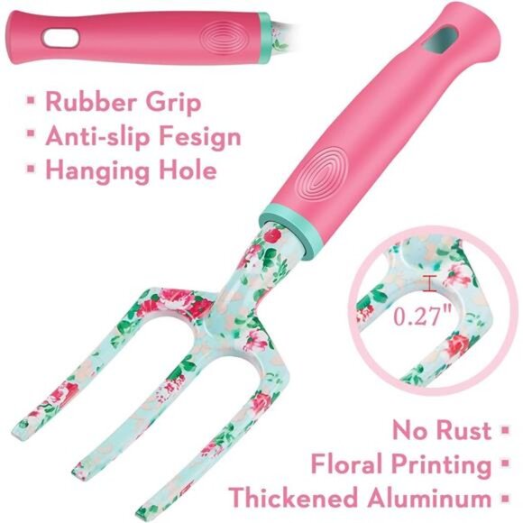 Gardening Tools,8 Pcs Heavy Duty Floral Garden Tool Set Birthday Gifts for Women - Picture 4 of 7